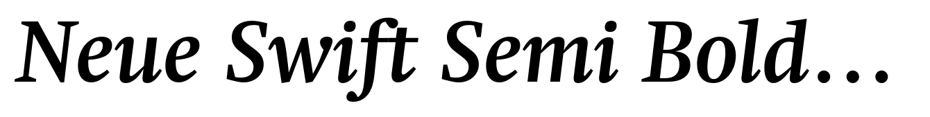 Neue Swift Semi Bold Italic